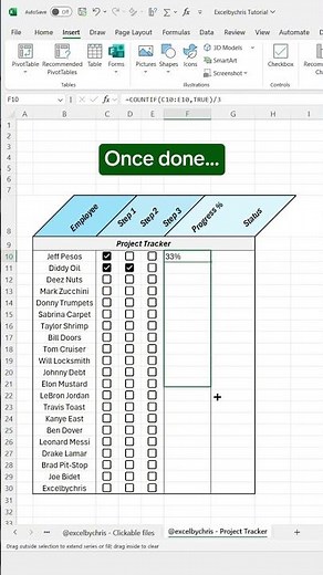 How to create a dynamic project tracker in Excel! #excel #projectmanagement #spreadsheet