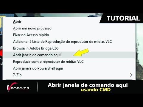 Abrir janela de comando aqui - Com CMD, não PowerShell