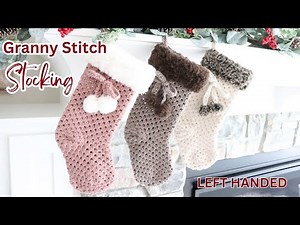 Crochet Christmas Stocking Pattern Free | Crochet Stocking Pattern | Crochet Pattern Stocking | Left