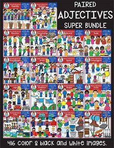Adjectives Clip Art Bundle – 416 Educational Images