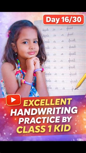 Day 16/30 ✍️ Excellent Handwriting Practice #handwriting #handwritingpractice #kidslearning #class1