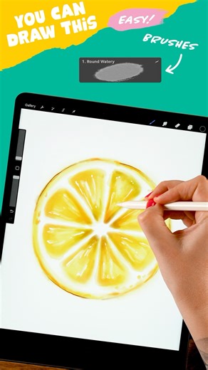 🍋 Watercolor Lemon Painting in Procreate #artwithflo #procreate