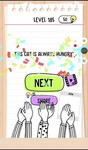 Brain Test Level 185 Walkthrough