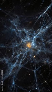 Close-up of brain neurons movement. Nerve cell network. Neuroscience and neurology concept. Human neural network