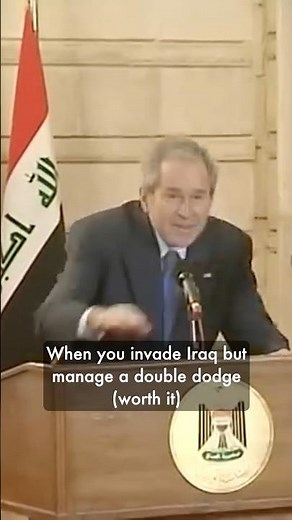 Bush dodges flying shoes