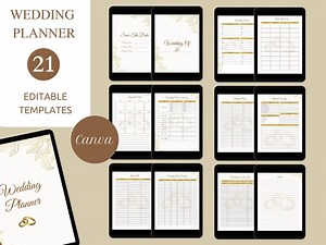 Wedding Planner Book 21 Pages Digital Book Listings Gifts Budget Scedule - Etsy UK