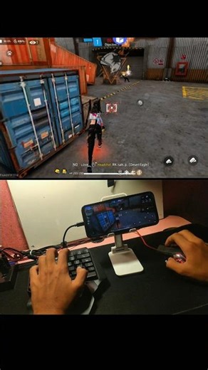 mouse and keyboard with using mobile setup#ff #gaming #freefire