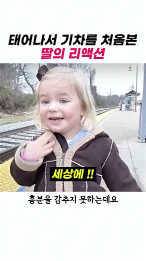 기차를 처음본 딸의 반응