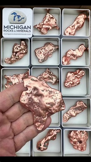4.7K views · 76 reactions | #tumbledstones #Michigan #copper #nuggets | Michigan Rocks & Minerals | Facebook
