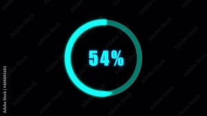 Loading scale. Video animation on transparent background. Video loading loop. Loading bar. Buffering circle. Loading progress bar indicator. Alpha channel. Stock Video