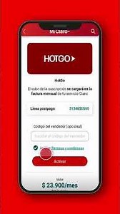 Como contratar Hotgo desde app mi Claro?