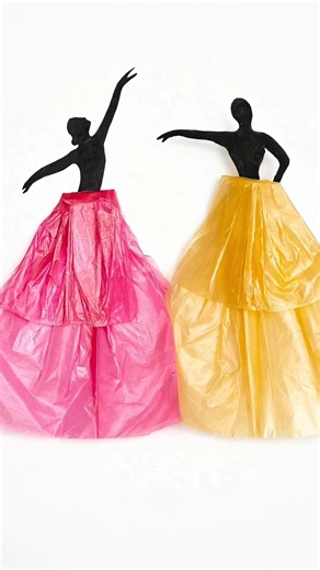 DIY Ballerina Dress Craft 💃 | Plastic Cover Art ✨ #shorts #shortvideo