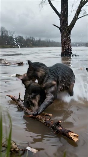 Cat SWIMS Through Flood - Saves Friend From Drowning in Raging Water