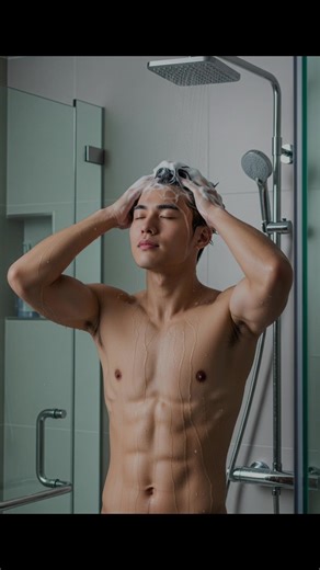 イケメン、シャンプーする。 「髪の毛の正しい洗い方」 #イケメン #腹筋 #シャンプー