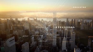 Dynamic Internet Graphics Overlay Skyline Depicting Stock Footage Video (100% Royalty-free) 3485335103 | Shutterstock