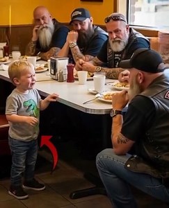 A YOUNG BOY APPROACHED OUR TABLE OF BIKERS AND ASKED, “CAN YOU HURT MY STEPDAD?” WHAT HAPPENED NEXT SHOCKED THE ENTIRE DINER He wore a dinosaur t-shirt, his small fists clutching crumpled bills. “Please,” he whispered, sliding seven dollars onto the table between our coffee cups. His hands trembled, but his eyes were steady. “I can pay. Just… stop him.” Big Mike, our club president and a grandfather himself, leaned down until he was eye-level with the boy. “What’s your name, son?” “Tyler,” he sa