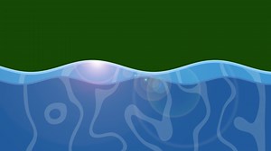 Download Sea water with texture and sun reflection, 2d graphic animated ocean waves chroma key on a green screen background for free
