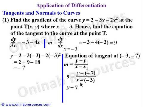 Calculus: Equations of Tangent and normal to a Curve