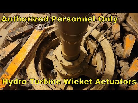 Authorized Personnel Only Hydroelectric Power Plant Wicket Gate Actuators Up Close And Dangerous