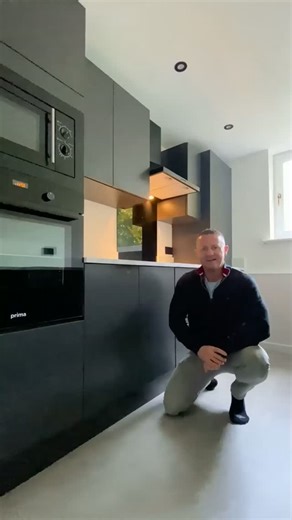 My Beautiful | Kitchens & Bathrooms on Instagram: "✨ 5 Things I Love About This Kitchen! ✨ From style to practicality, this kitchen has it all! Stick around for #5—it’s the touch most people forget but totally completes the look! 👀 🔹 No. 1: We chose a sleek, handleless graphite design with fuss-free slab doors—making the space feel bigger and oh-so-easy to maintain. 🖤 🔹 No. 2: Function is key! The oven and microwave are at eye level, making them super easy to use—no bending needed! 🔥 🔹 No.