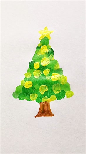 Easy Christmas Tree 🌲 Acrylic Painting for Beginners (Step-by-Step Canvas)