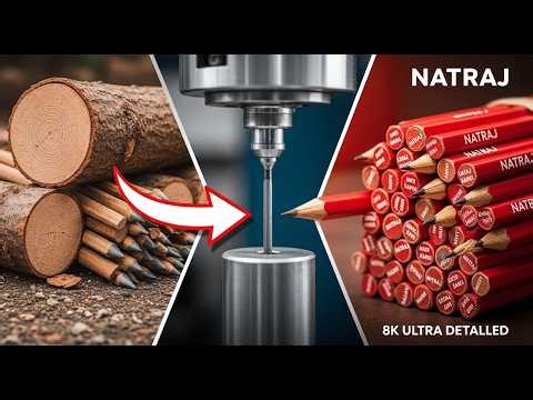 How are pencils made in a factory?