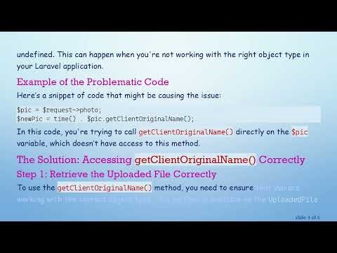 Resolving the Call to undefined function getClientOriginalName() Error in Laravel 8