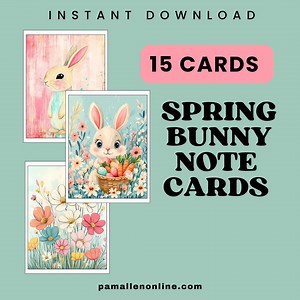 Printable Easter Cards – 15 Cute Spring Greeting Cards With Bunnies & Flowers – Instant Download PDF – Foldable Easter Cards to Print - Etsy Australia