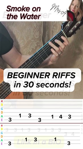 Beginner Guitar RIFFS in 30 seconds | Easy Guitar Tutorial (Tabs)