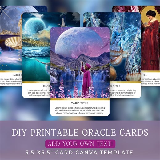 EDITABLE Oracle Card Deck Canva Template, Printable Oracle Cards - Etsy