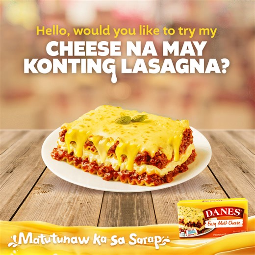 2.7K views · 896 reactions | The secret to ‘Cheese na may Konting Lasagna’ is just mooooooore cheese! Make your go-to lasagna recipe, then double the amount of cheese with Danes Easy Melt Cheese Block para mas nakakatunaw sa sarap! Take it off the oven piping hot, then i-post mo online para magutom friends mo. Bili na in supermarkets, CDO Foodstores, and https://bit.ly/CDOTiktokShop | Danes | Facebook