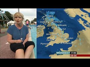 Carol Kirkwood Sitting By Hampton Pool BBC Weather 2016 07 20