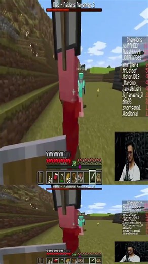 How to fight a raid 🗡️😂 #minecraft #gaming