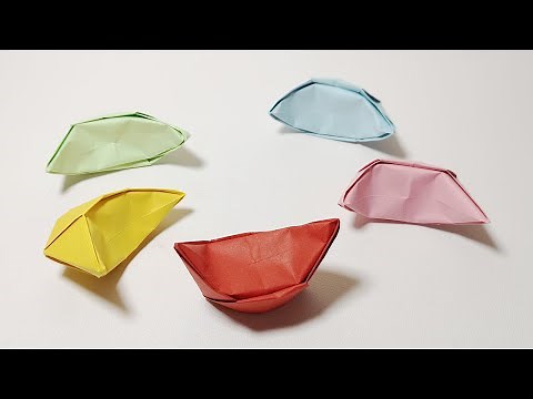 [Origami] Gold Ingot | How To Make Gold Ingot For Chinese New Year 2020 | 簡單金元寶折紙手工，金元寶折法