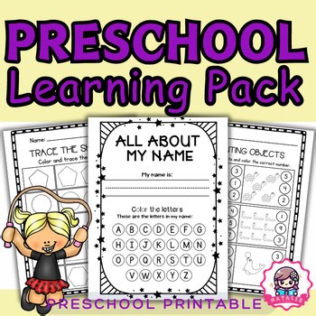 Differentiated Preschool | Pre-K | Kindergarten Learning Pack | Worksheets