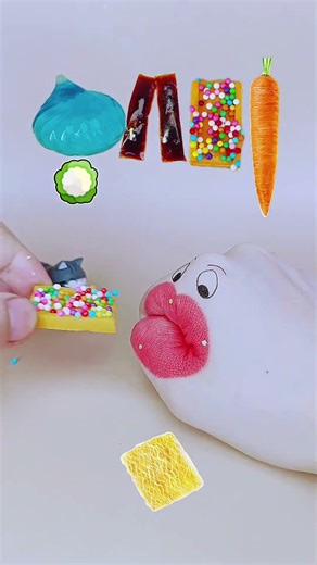ASMR Convenient to eat two-dimensional snacks, children's food 🍦🍧🍰🍬 #snacks #candy #sweet #fun