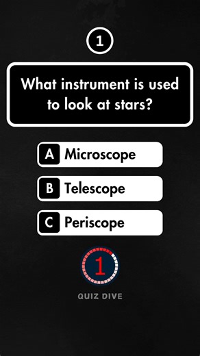 What instrument is used to look at stars? #quiztime #generalknowledgequiz #triviaquiz | Quiz Dive