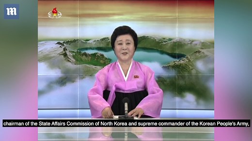 North Korean news reader Ri Chun Hee reports on missile launch