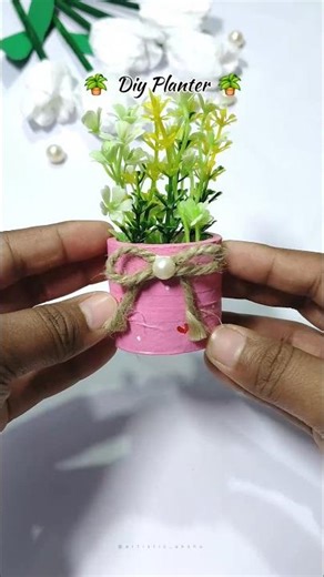 DIY planter🪴Using tape rolls | #aestheticroomdecor​ #diy​ #craftideas​#handmade​#shortviral​ #shorts