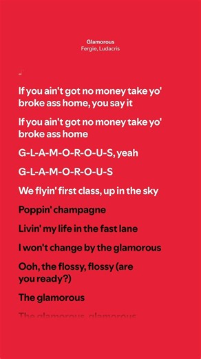 Glamorous - Fergie, Ludacris (Lyrics)