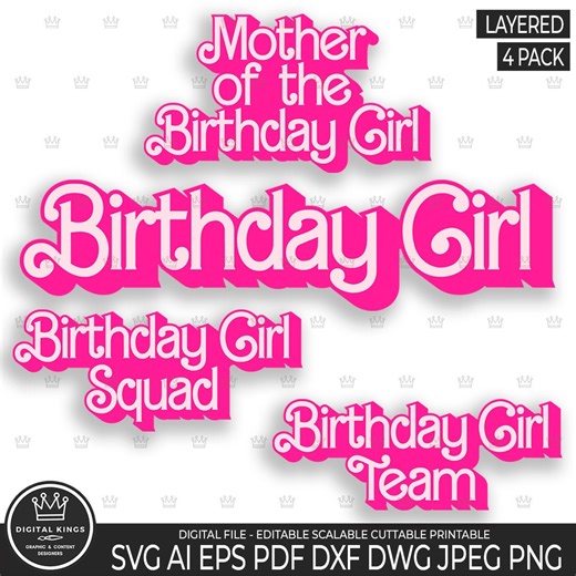 RETRO Birthday Girl Svg Layered Bundle File Birthday Girl Png Princess Birthday Mother of the Birthday Girl Birthday Girl Squad T-shirt File - Etsy