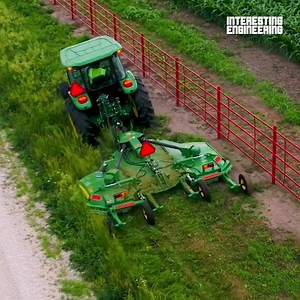 59K views · 308 reactions | This attachment allows for easy cutting of weeds and grass on uneven surfaces and roadside fences.   John Deere #engineering | Interesting Engineering | Facebook