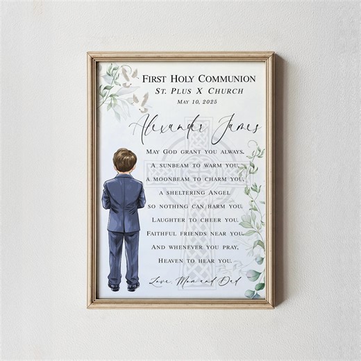 Personalized First Communion Print for Boy, Custom Bible Verse Art (digital Download or Print) - Etsy Ireland