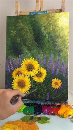 24K views · 400 reactions | How to Draw Beautiful Sunflowers and Wildflowers | Step-by-Step for Beginners #172 | Acrylic Skills | Facebook