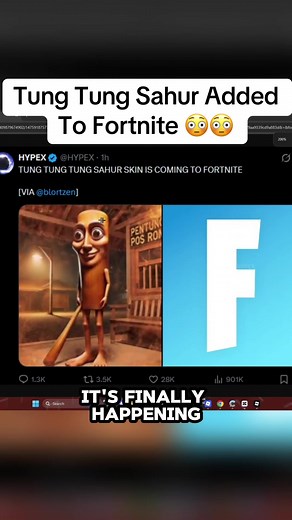Tung Tung Sahur Skin Is Finally Getting Added To Fortnite #fortnite #viral #fyp