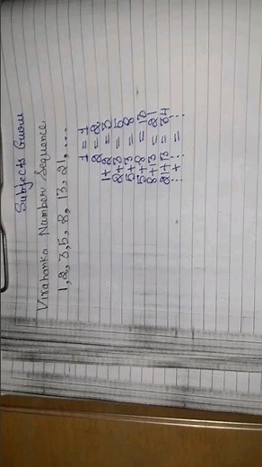 Virahanka Number Sequence 👨🏼‍🏫📚#subjects_guru @SubjectsGuruClasses