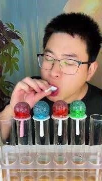 Chia seed hollow ice is crispy Voice-controlled ice eating one bite at a time super