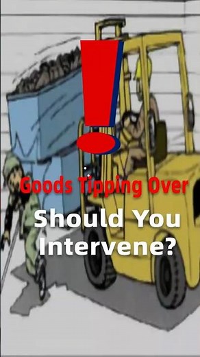 During forklift operation, can workers reach out to steady a tipping load?