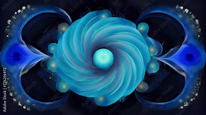 A fusion of abstract art and quantum mechanics with swirls and spirals depicting the complexity of quantum phenomena.