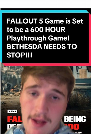 FALLOUT 5 Game is Set to be a 600 HOUR Playthrough Game! BETHESDA NEEDS TO STOP #greenscreen #fallout #bethesdagamestudios #fyp #gaming